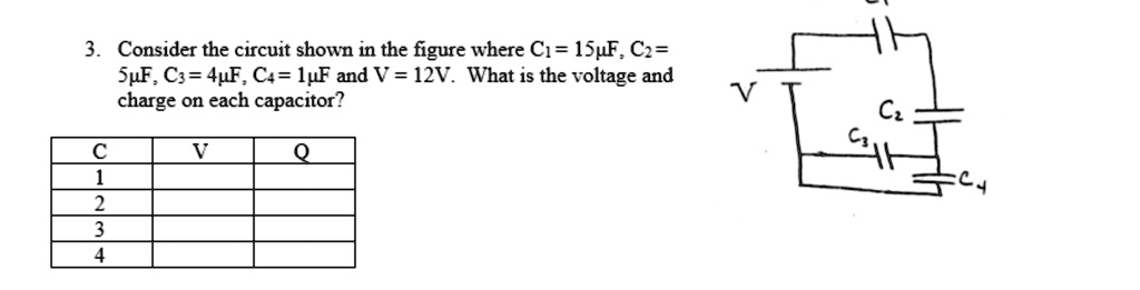SOLVED: Consider the circuit shown in the figure where C1 = 1ÂµF, C2 ...