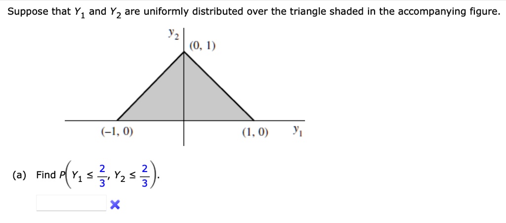 Suppose that Y1 and Y2 are uniformly distributed over the triangle ...