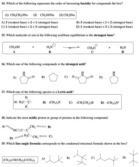 SOLVED: Which of the following represents the order of increasing ...