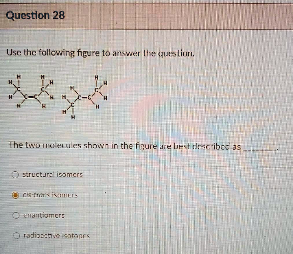 Solved Use The Following Figure To Answer The Question The Two Molecules Shown In The Figure