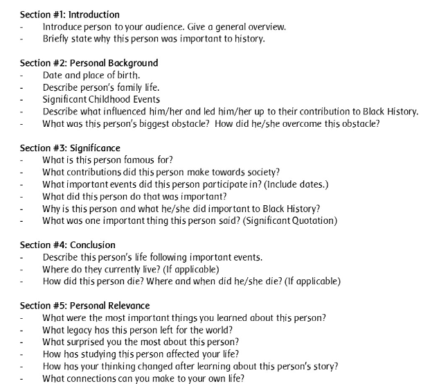 Section #1: Introduction Introduce person to your audience. Give a ...