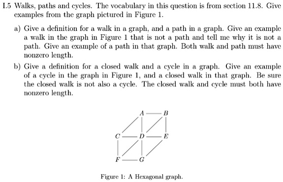 SOLVED: L5 Walks; Paths And Cycles. The Vocabulary In This Question ...