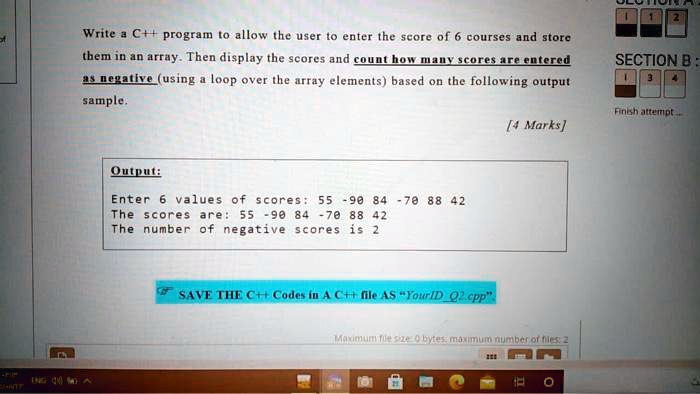 SOLVED: Write a C++ program to allow the user to enter the scores of 6 ...