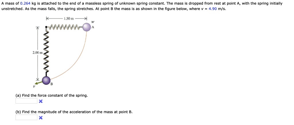 SOLVED: Mass Of 0.264 Kg Is Attached To The End Of Massless Spring Of ...