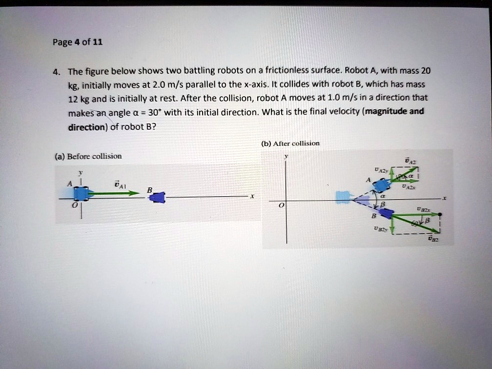 SOLVED: Page 4 Of 11 The Figure Below Shows Two Battling Robots On A ...