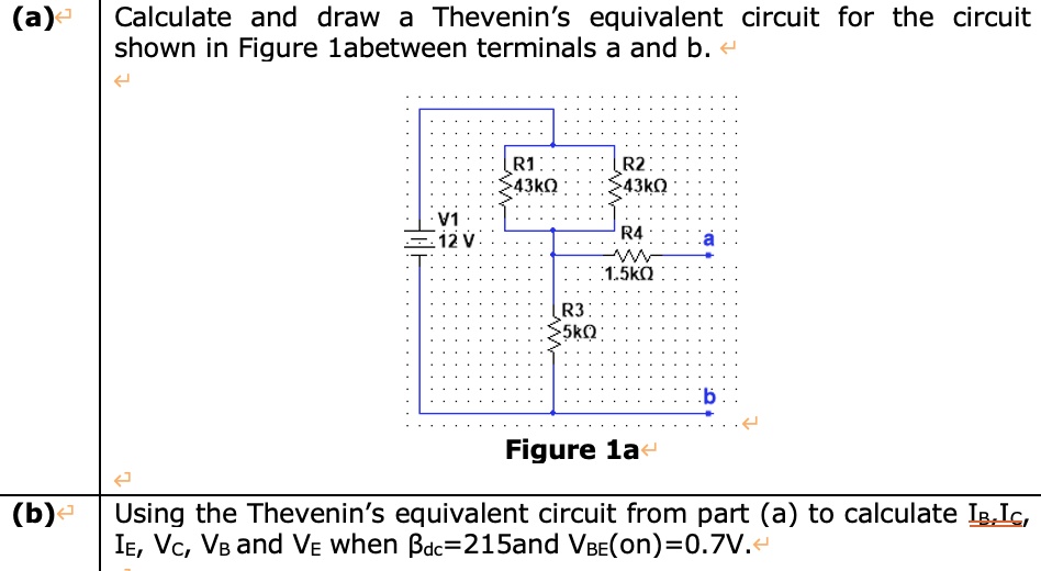 SOLVED: Calculate and draw a Thevenin's equivalent circuit for the ...