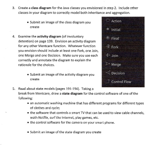 Create a class diagram for the Java classes you envisioned in step 2 ...