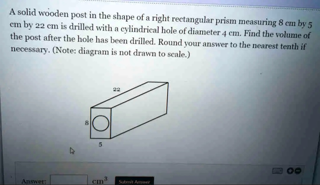 SOLVED A solid wooden post in the shape of a rectangular prism