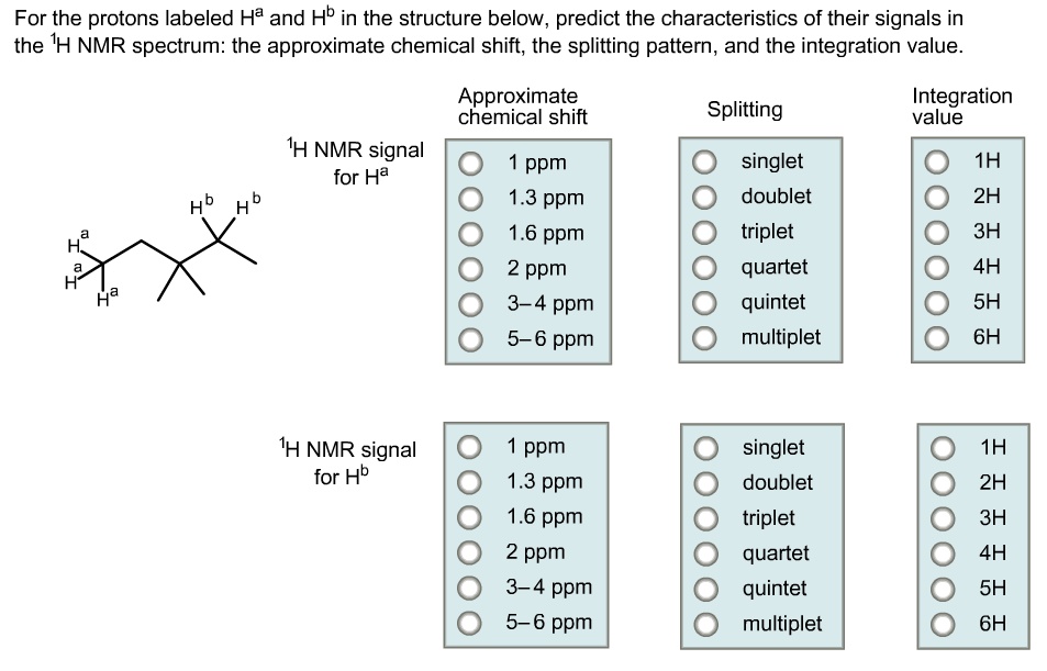 For The Protons Labeled Ha And Hb In The Structure Below Predict The