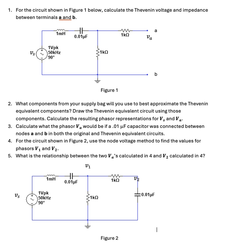 for the circuit shown in figure 1 below calculate the thevenin voltage ...