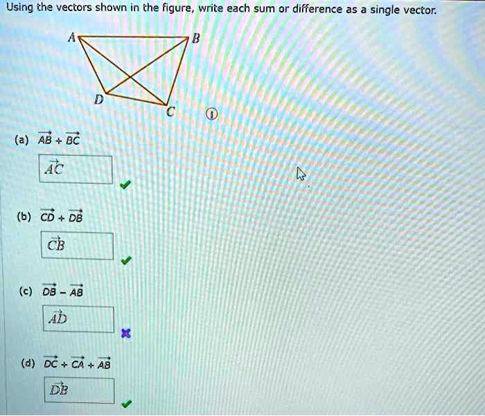 Using the vectors shown in the figure, write each sum or difference as ...