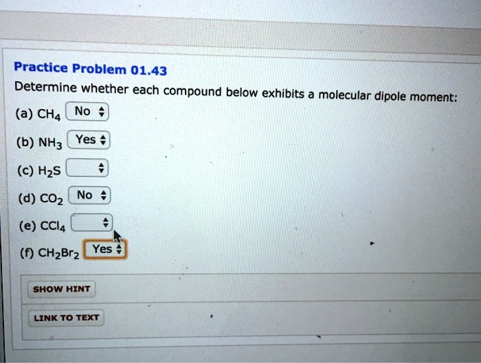 SOLVED: Practice Problem 01.43 Determine Whether Each Compound Below ...