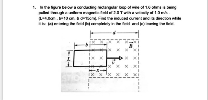 SOLVED: In the figure below conducting rectangular loop of wire of 1.6 ...