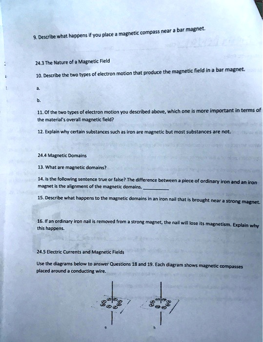 SOLVED place a compass near Describe what happens 24.