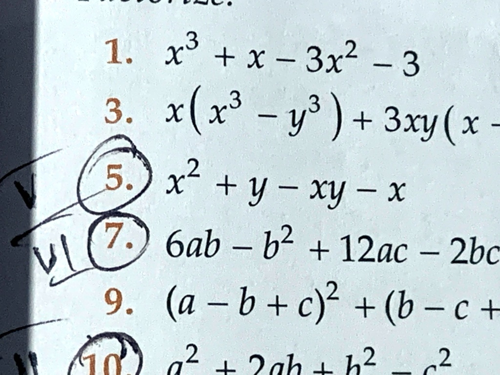 Solved Maths Help With Sum Marked As Roman Numeral 5 Algebraic Expression Factorisation Sum Number 5 See Photo Please Help 1 X3 X 3x2 3 3 X X3 Y3