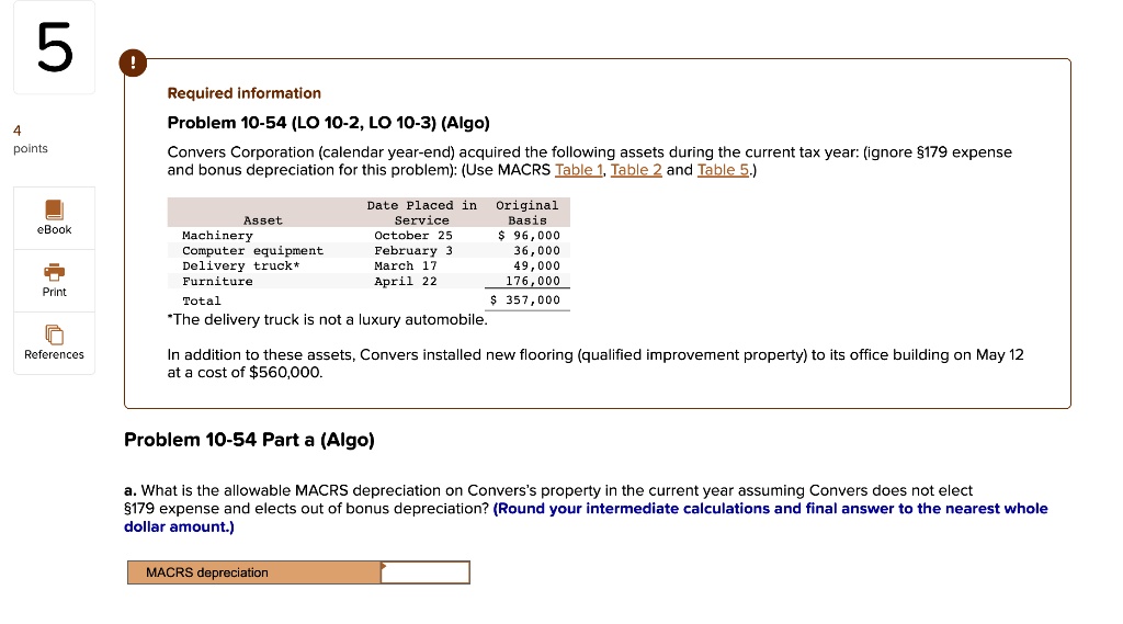 Problem 1054 (LO102, LO103) Algorithm Convers Corporation (calendar
