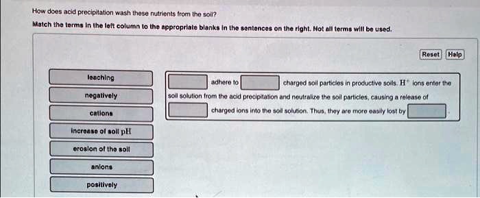 SOLVED: How does acid precipitation wash these nutrients from the soil ...