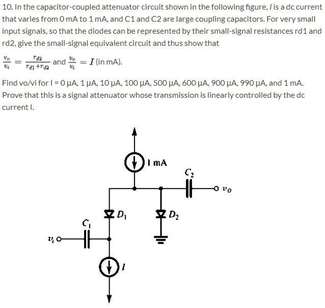 1oin the capacitor coupled attenuator circuit shown in the following ...