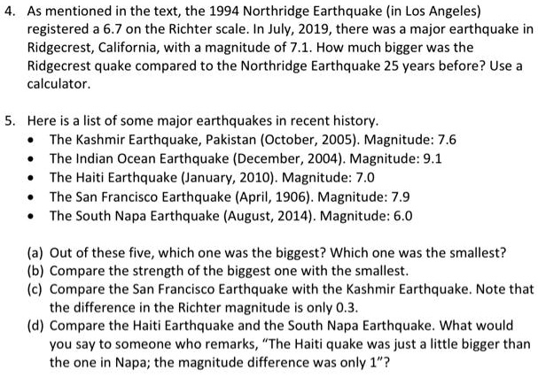 SOLVED: As Mentioned In The Text, The 1994 Northridge Earthquake In Los ...