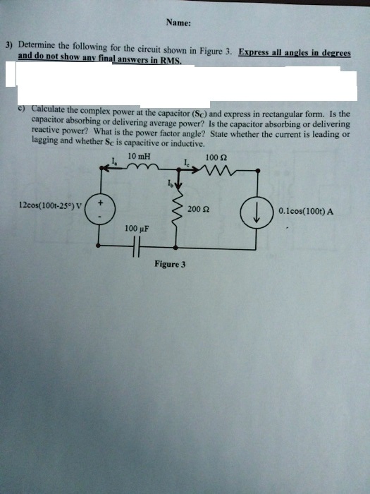 name 3 determine the following for the circuit shown in figure 3 ...