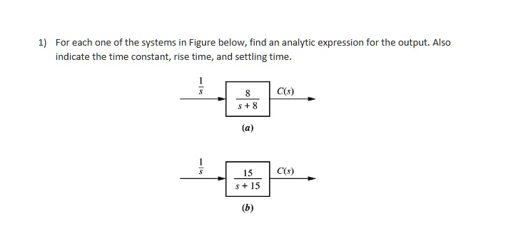 1 for each one of the systems in figure below find an analytic ...
