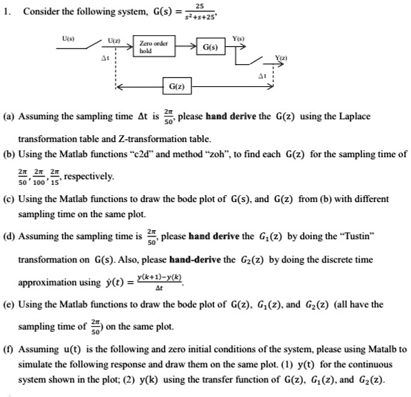SOLVED: Consider the following system G(s) = 52 + 5 + 25 Uuh Iu BH G(s ...