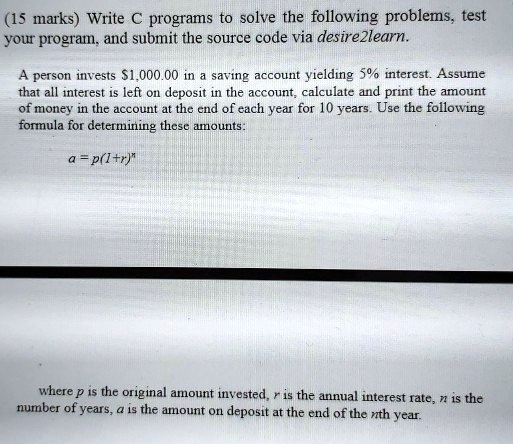 Solved] TASKS 1.) Write and test a program that computes the area