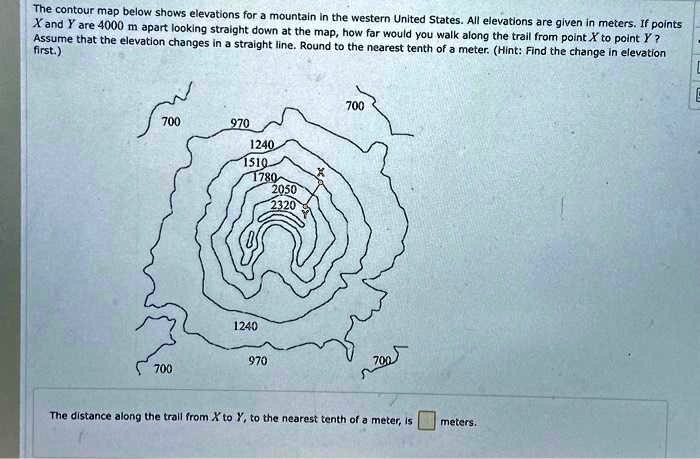 The contour map below shows elevations - Bf44c85ea68242a1b8eaf770691bc4ae 