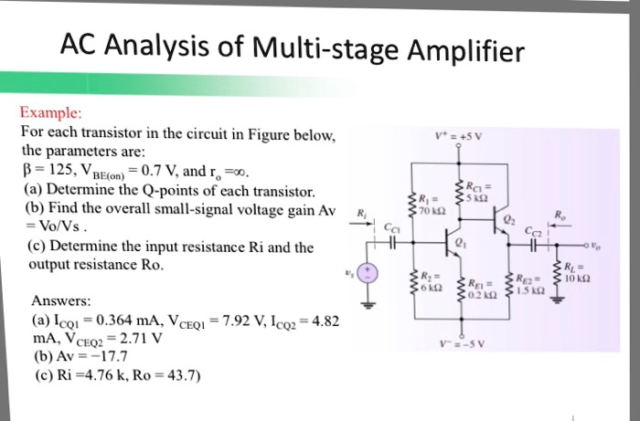 SOLVED: AC Analysis of Multi-stage Amplifier Example: For each ...