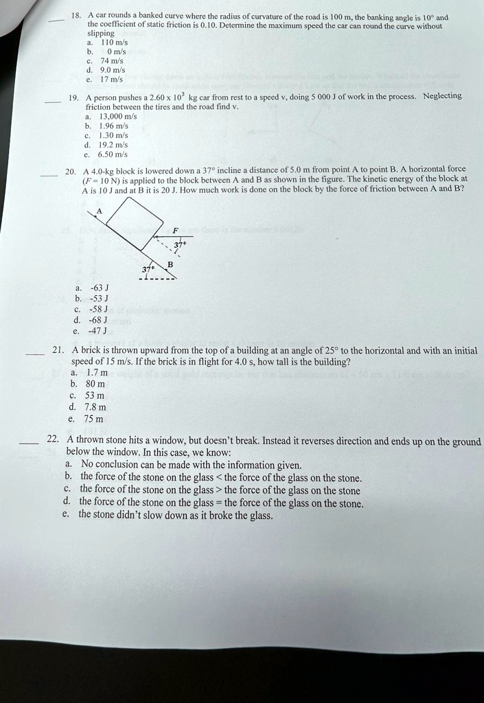 SOLVED: A car rounds a banked curve where the radius of curvature of ...