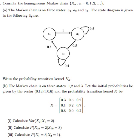 SOLVED: Consider The Homogencous Markov Chain X, : N 0,1,2,... (a) The ...