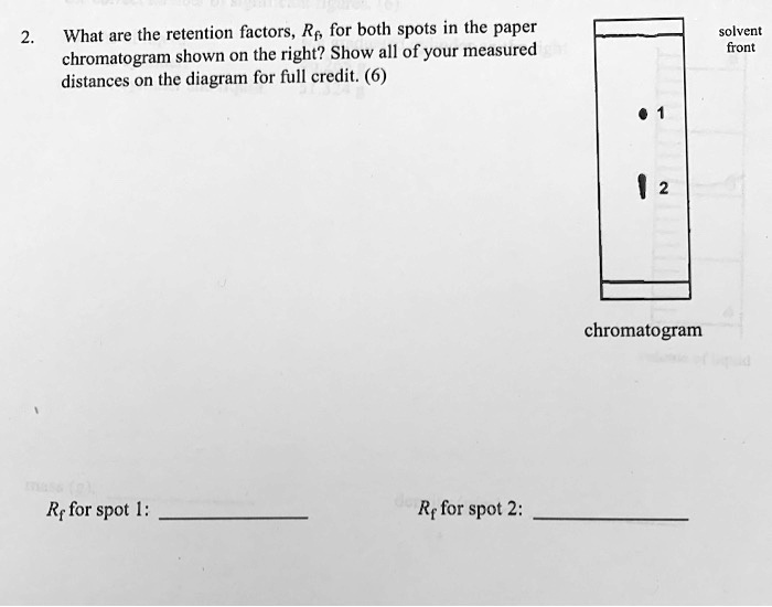 Retention Factor Values SOLVED: What are the retention factors, Rf, for both spots in the paper ...
