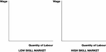 Wage
Quantity of Labour
LOW SKILL MARKET
Wage
Quantity of Labour
HIGH SKILL MARKET