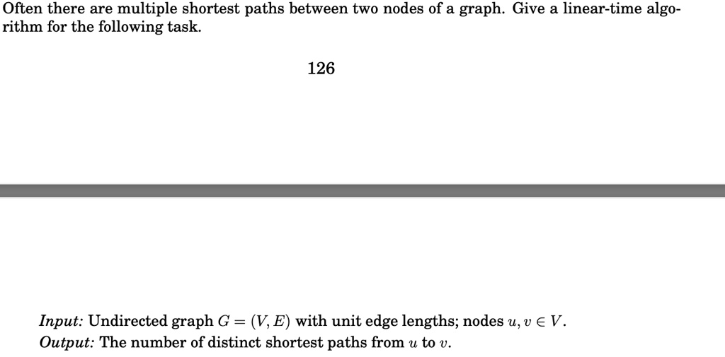 SOLVED: Often there are multiple shortest paths between two nodes of a ...