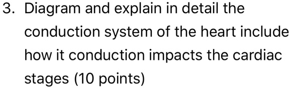 3 Diagram and explain in detail the conduction system of the heart ...