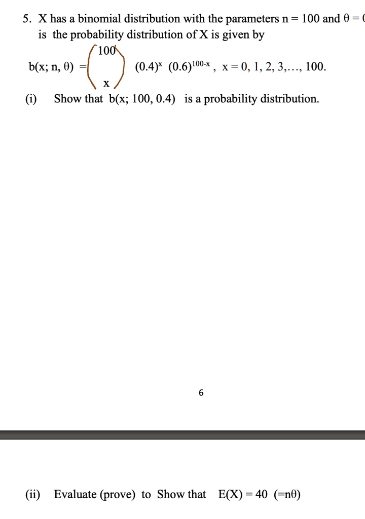 x has a binomial distribution with the parameters n 100 and theta 04 that is the probability distribution of x is given by 100 bx n theta 04x 06100 x x 0 1 2 3 100 x has a binomial distribut 07068