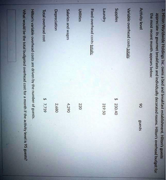 SOLVED Total overhead cost Depreciation Salaries and wages Utilities