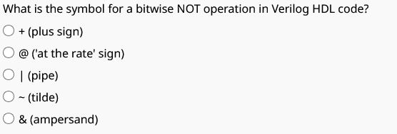 what is the symbol for a bitwise not operation in verilog hdl code plus ...
