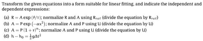 Linear Dependent Using Rref SOLVED: Transform the given equations into a form suitable for linear ...