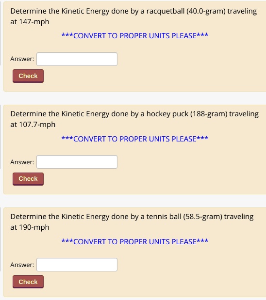 SOLVED Determine the Energy done by racquetball (40.0gram