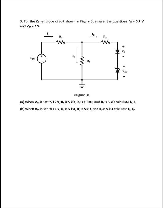 SOLVED For the Zener diode circuit shown in Figure answer the
