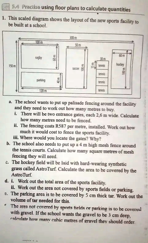 5.4 Practise using floor plans to calculate quantities 1. This scaled ...