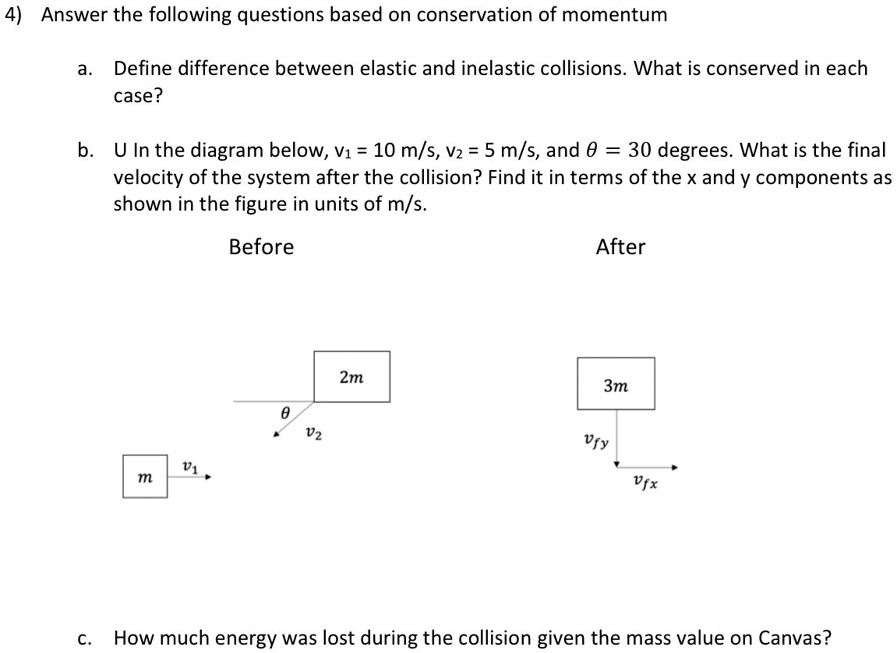 SOLVED: 4) Answer The Following Questions Based On Conservation Of ...