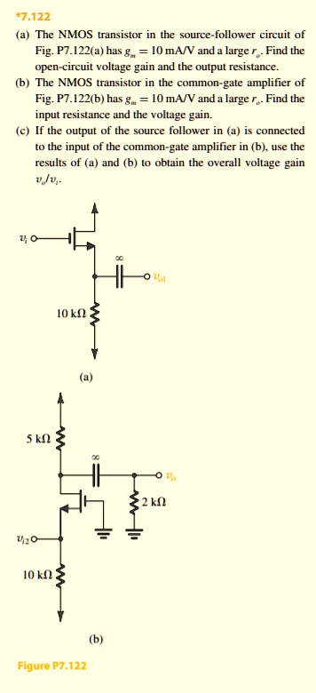 SOLVED: 7.122 (a) The NMOS transistor in the source-follower circuit of ...