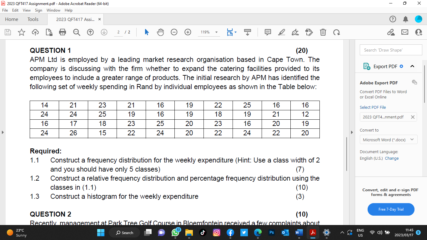 SOLVED 2023 QFT417 Assignment.pdf Adobe Acrobat Reader 64