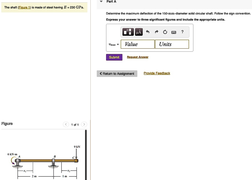 Part A The shaft (Figure 1) is made of steel having E = 230 GPa. Figure ...