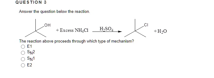 SOLVED: QUESTION 3 Answer the question below the reaction: OH Excess ...