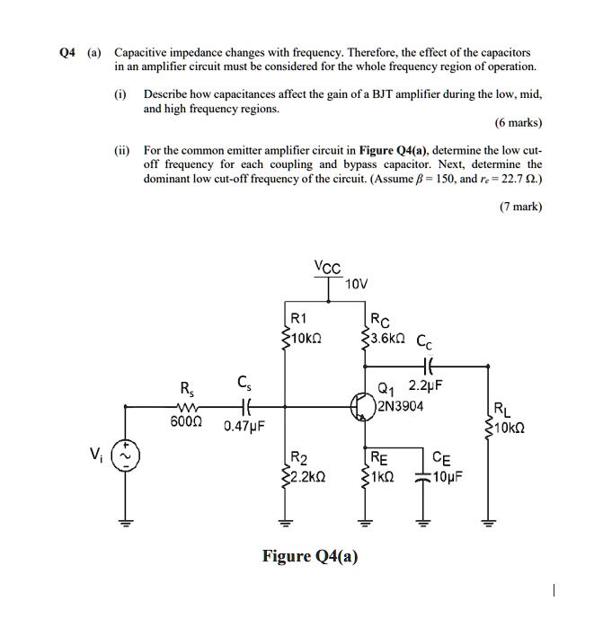 SOLVED Q4(a) Capacitive impedance changes with frequency. Therefore