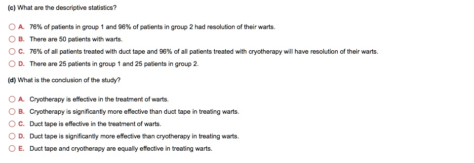 SOLVED: (c) What are the descriptive statistics? 76% of patients in ...