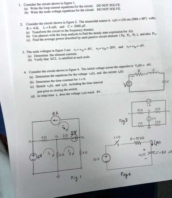 1consider the circuit shown in figure 1 awrite the loop current ...